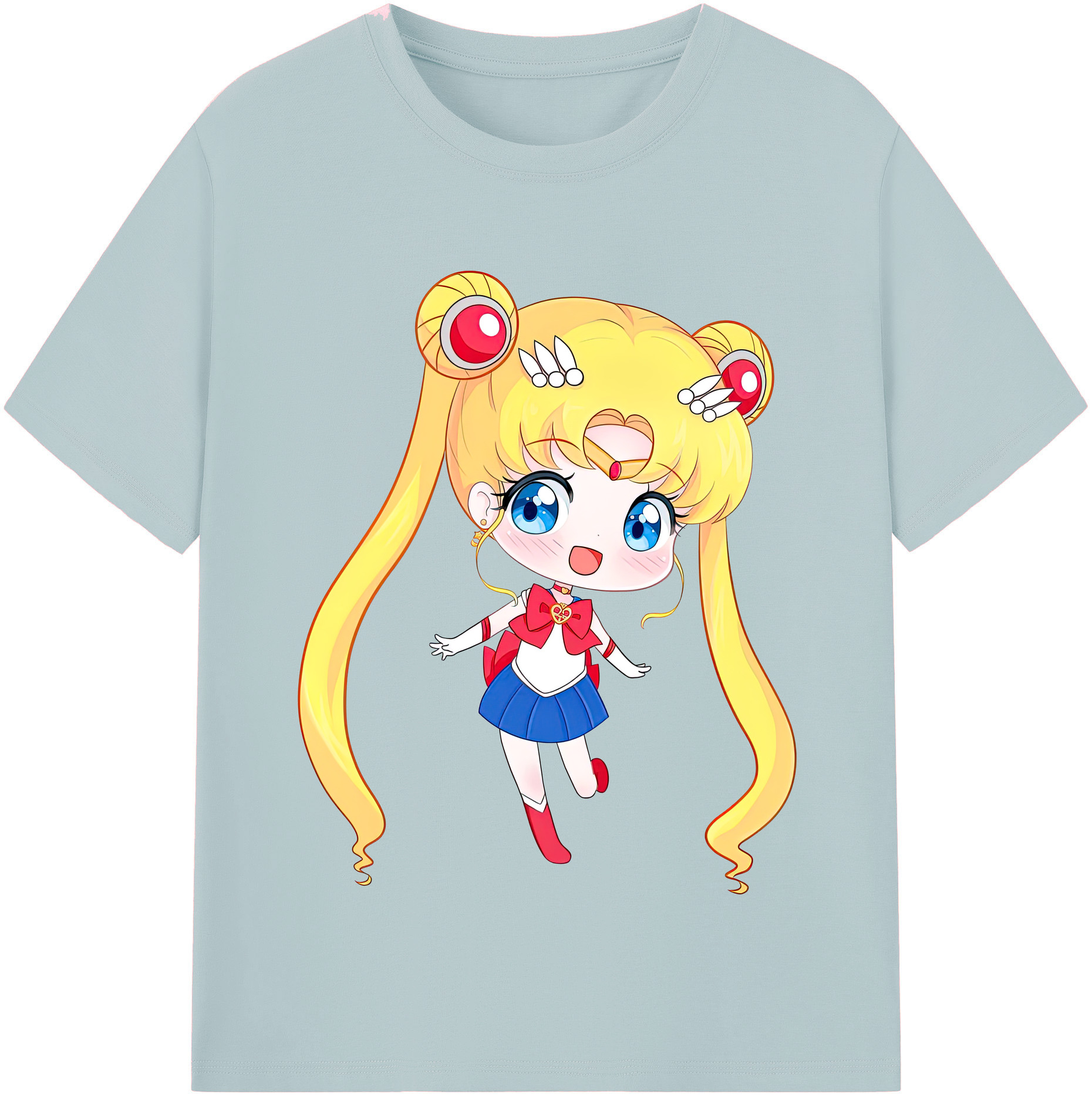 （画像用） 美少女戦士セーラームーン 月野 うさぎ つきの うさぎ Sailor Moon Tsukino Usagi 綿100％半袖Tシャツ（フロントプリント）